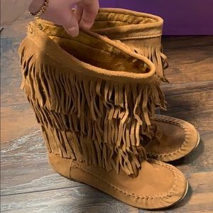 Steve Madden women size 9 suede fringe boots
